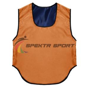 Купить Манишка футбольная двусторонняя Spektr Sport оранжево-синяя, р. 36-40 в Кашине 